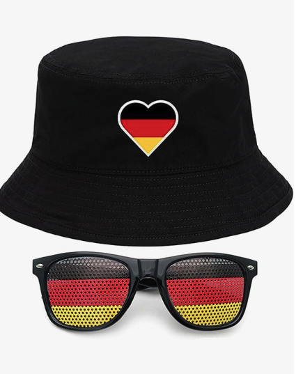 Deutschland Fan-Set 2026 – Bucket Hat & Brille im Schwarz-Rot-Gold Design